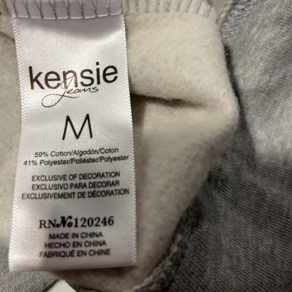 Kensie Sweatshirt Open Back tie and button size medium - Picture 10 of 11